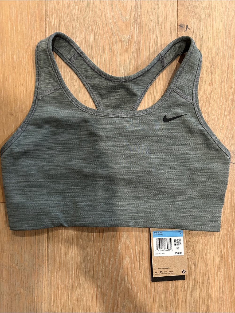Nike Grey Seamless Racerback Sports Bra